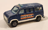 Vintage Majorette No. 279 / 234 Fourgon T-120 Police Van Blue 1/65 Scale Die Cast Toy Car Vehicle Made in France with Opening Rear Doors
