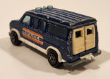 Vintage Majorette No. 279 / 234 Fourgon T-120 Police Van Blue 1/65 Scale Die Cast Toy Car Vehicle Made in France with Opening Rear Doors