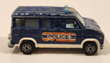 Vintage Majorette No. 279 / 234 Fourgon T-120 Police Van Blue 1/65 Scale Die Cast Toy Car Vehicle Made in France with Opening Rear Doors