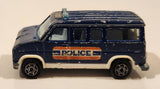 Vintage Majorette No. 279 / 234 Fourgon T-120 Police Van Blue 1/65 Scale Die Cast Toy Car Vehicle Made in France with Opening Rear Doors