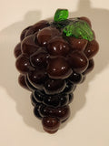 Vintage Art Glass Fruit Purple Grapes Bunch 6" Tall Ornament