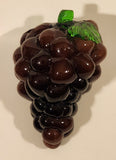 Vintage Art Glass Fruit Purple Grapes Bunch 6" Tall Ornament