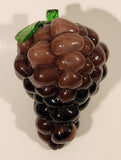 Vintage Art Glass Fruit Purple Grapes Bunch 6" Tall Ornament