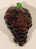 Vintage Art Glass Fruit Purple Grapes Bunch 6" Tall Ornament