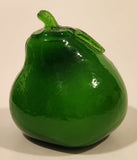 Vintage Art Glass Fruit Green Pear 4" Tall Ornament Has Chip