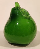Vintage Art Glass Fruit Green Pear 4" Tall Ornament Has Chip