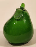 Vintage Art Glass Fruit Green Pear 4" Tall Ornament Has Chip