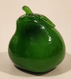 Vintage Art Glass Fruit Green Pear 4" Tall Ornament Has Chip