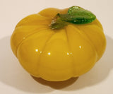 Vintage Art Glass Fruit Yellow Squash 2 1/2" Tall Ornament Has Chip