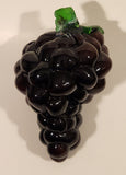 Vintage Art Glass Fruit Purple Grapes Bunch 6" Tall Ornament Has Repair