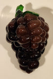 Vintage Art Glass Fruit Purple Grapes Bunch 6" Tall Ornament Has Repair