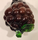 Vintage Art Glass Fruit Purple Grapes Bunch 6" Tall Ornament Has Repair
