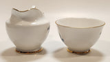 Vintage Delphine Red Rose Gold Trim Bone China Sugar Bowl and Creamer Pitcher Jug Made in England
