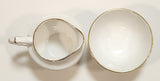 Vintage Delphine Red Rose Gold Trim Bone China Sugar Bowl and Creamer Pitcher Jug Made in England