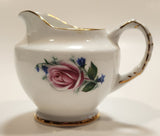 Vintage Delphine Red Rose Gold Trim Bone China Sugar Bowl and Creamer Pitcher Jug Made in England
