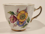 Vintage Clare Yellow Pink Blue Floral Pattern Bone China Tea Cup Made in England