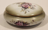 Vintage 1898 China Company Pink Rose Flowers Porcelain Trinket Box with Lid