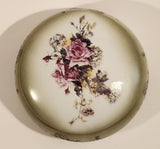 Vintage 1898 China Company Pink Rose Flowers Porcelain Trinket Box with Lid