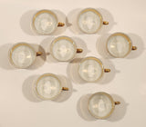 Antique Victorian 24K Gold Porcelain Tea Pot Sugar Bowl Creamer and 8 Tea Cup Saucer Set