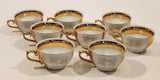 Antique Victorian 24K Gold Porcelain Tea Pot Sugar Bowl Creamer and 8 Tea Cup Saucer Set