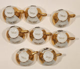 Antique Victorian 24K Gold Porcelain Tea Pot Sugar Bowl Creamer and 8 Tea Cup Saucer Set