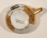 Antique Victorian 24K Gold Porcelain Tea Pot Sugar Bowl Creamer and 8 Tea Cup Saucer Set