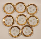 Antique Victorian 24K Gold Porcelain Tea Pot Sugar Bowl Creamer and 8 Tea Cup Saucer Set