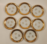 Antique Victorian 24K Gold Porcelain Tea Pot Sugar Bowl Creamer and 8 Tea Cup Saucer Set