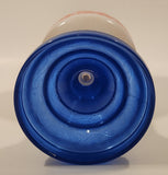 Antique Queen Ann Home Sweet Home Red Flower Decor Milk Glass and Blue Glass 18" Tall Oil Lamp