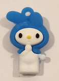 Sanrio My Melody Blue 1 1/4" Tall Rubber Toy Figure Keychain Charm