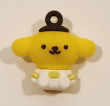 Sanrio Hello Kitty Pompompurin White Clothes 1" Tall Rubber Toy Figure Keychain Charm