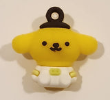 Sanrio Hello Kitty Pompompurin White Clothes 1" Tall Rubber Toy Figure Keychain Charm