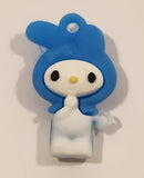 Sanrio My Melody Blue 1 1/4" Tall Rubber Toy Figure Keychain Charm