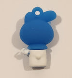 Sanrio My Melody Blue 1 1/4" Tall Rubber Toy Figure Keychain Charm