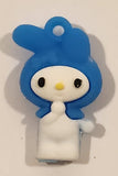 Sanrio My Melody Blue 1 1/4" Tall Rubber Toy Figure Keychain Charm