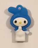 Sanrio My Melody Blue 1 1/4" Tall Rubber Toy Figure Keychain Charm