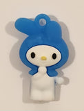 Sanrio My Melody Blue 1 1/4" Tall Rubber Toy Figure Keychain Charm