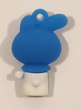 Sanrio My Melody Blue 1 1/4" Tall Rubber Toy Figure Keychain Charm