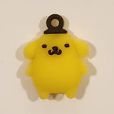 Sanrio Hello Kitty Pompompurin 1" Tall Rubber Toy Figure Keychain Charm