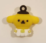 Sanrio Hello Kitty Pompompurin White Clothes 1" Tall Rubber Toy Figure Keychain Charm