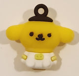 Sanrio Hello Kitty Pompompurin White Clothes 1" Tall Rubber Toy Figure Keychain Charm