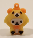 Sanrio Hello Kitty Pompompurin Orange Bow 1 1/4" Tall Rubber Toy Figure Keychain Charm