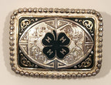 Vintage Montana Silversmiths 4 H Club Horseback Riding Equestrian Silver Belt Buckle 7324325 Columbus Montana