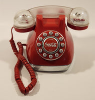 2001 Coca Cola Red Polar Bear Snow Globe Snow Dome Light Up Telephone