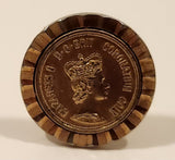 Vintage 1953 Omega Queen Elizabeth II Coronation Coin Gold Tone Cufflink (Single)