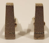 Vintage Narrow Textured Gold Tone Cufflinks