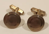 Vintage Swank Round Grooved Gold Tone Cufflinks