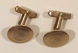 Vintage Swank Round Grooved Gold Tone Cufflinks