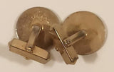Vintage Swank Round Grooved Gold Tone Cufflinks