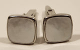 Vintage Woolno Mother of Pearl Square Silver Tone Cufflinks